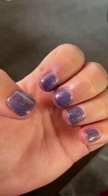 Purple sparkly nails