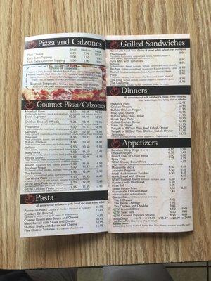 Menu options