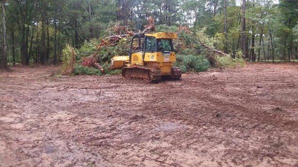 Clearing building site