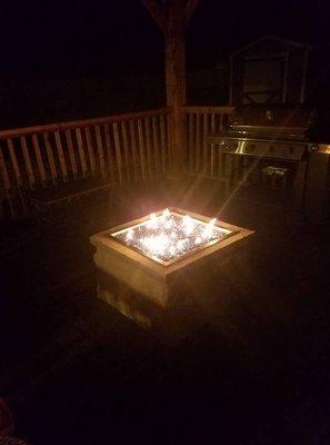 Gas Fire Pit at night