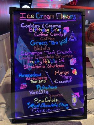 Ice cream flavors