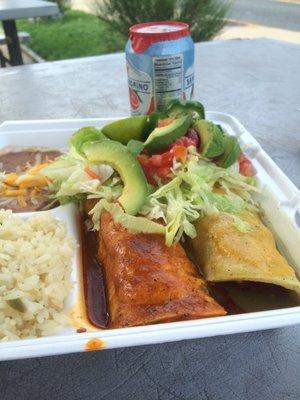 My Polo (chicken) enchilada plate. Delicious, fresh.