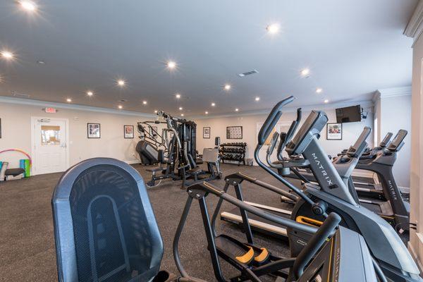 State  of the art fitness center at Parc Gardens.