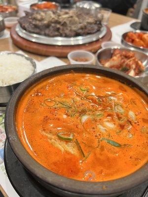 Spicy Pork Belly Stew with Soondae Platter