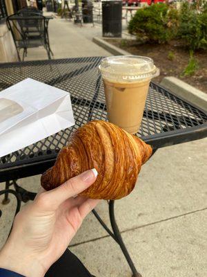 Butter croissant & an iced vanilla latte