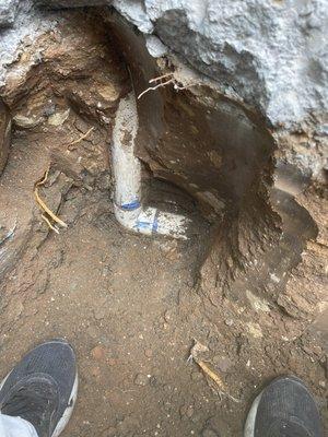 Repairing underground water line