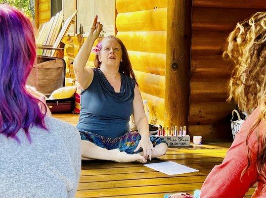 Chakra Bliss yoga class with essential oils