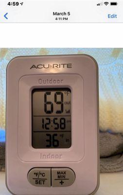 Temperature in bedroom