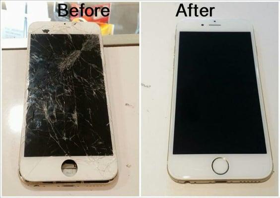 Shan's iPhone 6 before and after.