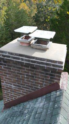 New top flue tile and mortar crown