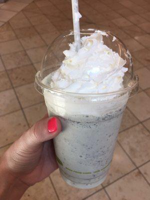 Mint chocolate chip coffee shake. Mmmmm