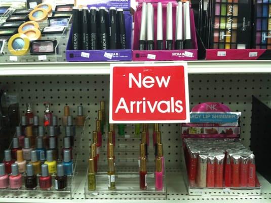 We have a large variety of makeup--eyeliner, lipstick, mascara, nail polish, lip gloss