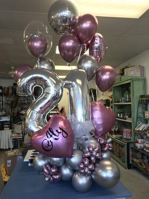 21st birthday balloon arrangement