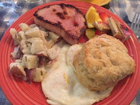 The farmer's breakfast with biscuit and ham. It was very good!