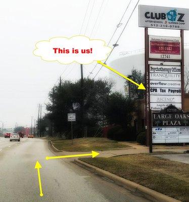 View from 183N feeder road heading towards McNeil road with our markers