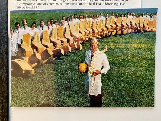 Dr. Becca comes from 3 generations of chiropractic family members. Here are some of them posing with a spine in 1989 for Sports Illustrated.