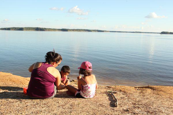 the wife and kids adventuring