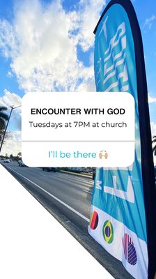 announcement about Tuesday evening gathering "ENCOUNTER"