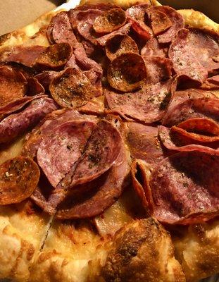 DON CORLEONE Red Sauce, Mozzarella, Pepperoni, Genoa Salami, Capicola Ham, Oregano