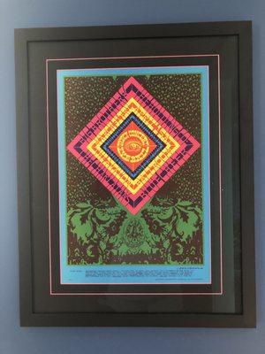 Original psychedelic 1960's Victor Moscoso poster framed by The Frame Man