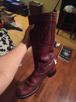 Resoled and refreshed cowboy boots