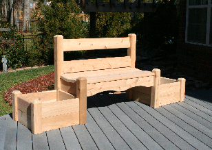 Our NEW Garden Bench with raised bed planters on each side