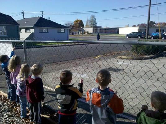 Watching the Marching band practice