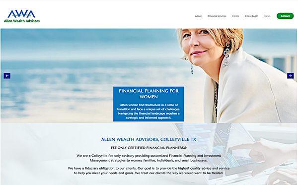 Allen Wealth Advisors - website design and onsite SEO. https://allenwealthadvisors.com