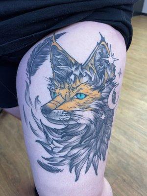 Fox tattoo by Crysta