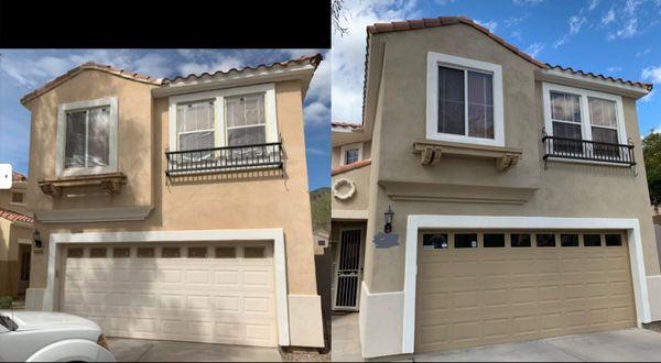 Before & After Exterior Residential House Painting in Chandler, AZ