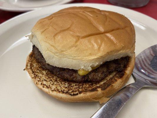 Chili cheese burger, with the chili on the side.