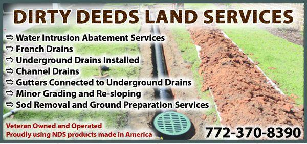 Basin and channel drains, water intrusion abatement, gutter extensions, and more!