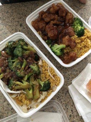 Beef and Broccoli Combo and General Tso's combo