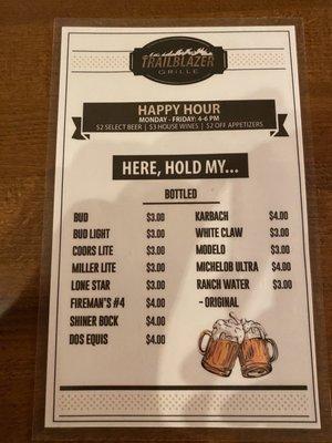 Beer menu