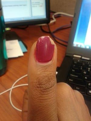 Another chipped nail from Jolie Nails...this place is horrible!