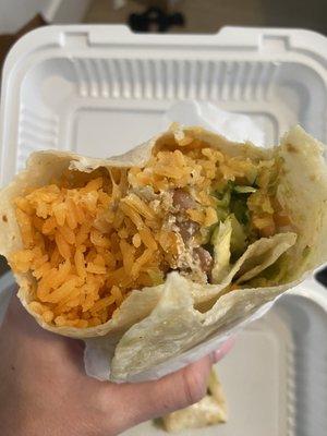 Jackfruit carnitas burrito