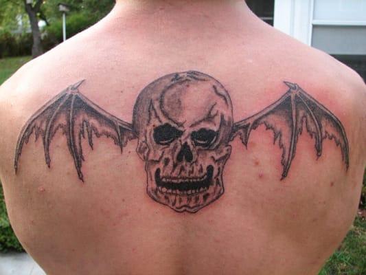 skull and wings