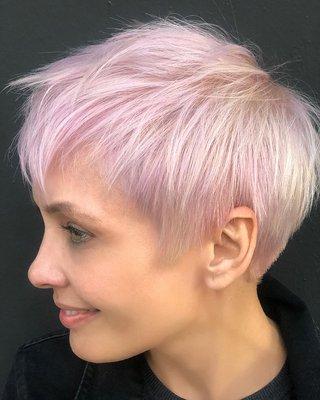 Pixie cut and color