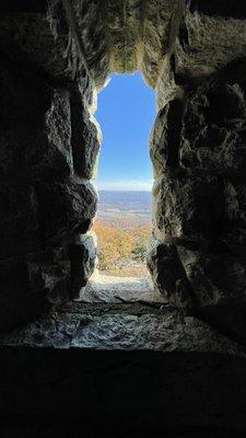 A peek through the tower window