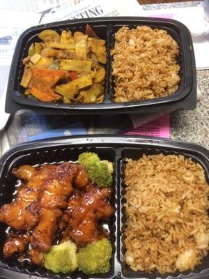 Yellow Curry with pork, and General Tso chicken