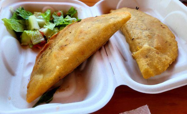 Corn masa empanadas with corn and ground beef. (GF)