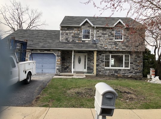 curb appeal Install veneer stone