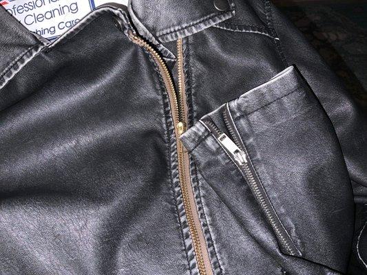 The replacement zipper that doesn't match.