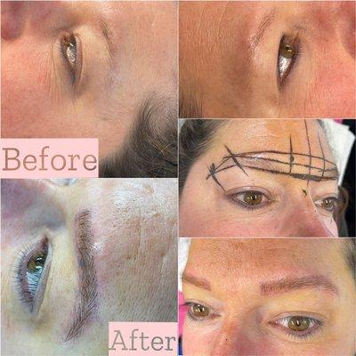 Before & after Microblading Service.