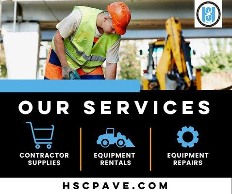 HSC also offers contractor suppliers, from sealer, equipment rentals and repairs, to paint and stencils!