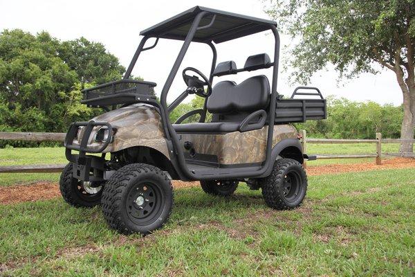 Custom metal fabrication for golf carts and other applications, including product for Club Car, EZ Go, Yamaha, Hoss, John Deere and more.