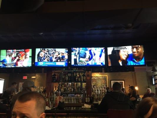 Definitely a place to watch the Game. Four T.V.'s, four different games. Great set-up here.