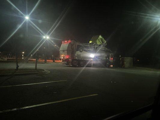 Garbage all over the top of the truck.