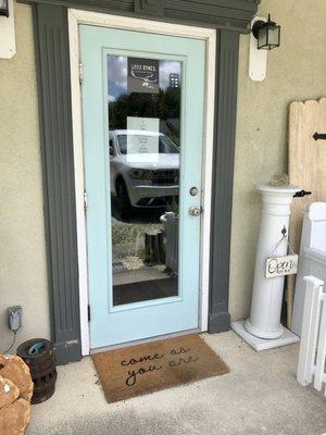 Tiffany Blue welcoming door