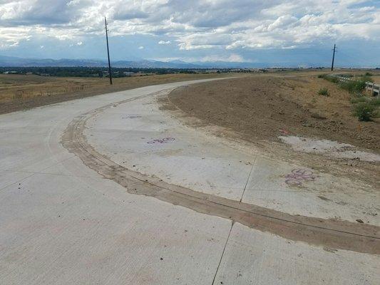 Slab sawed a radius cut for the removal of part of the sidewalk.